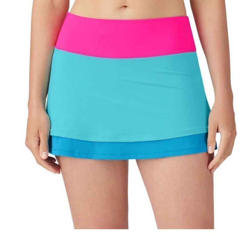 Fila Women's Tennis Skort XL Multicolor Double Layer Athletic Colorblock